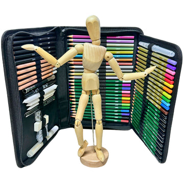 Kit de dessin 71 pièces + mannequin d'art