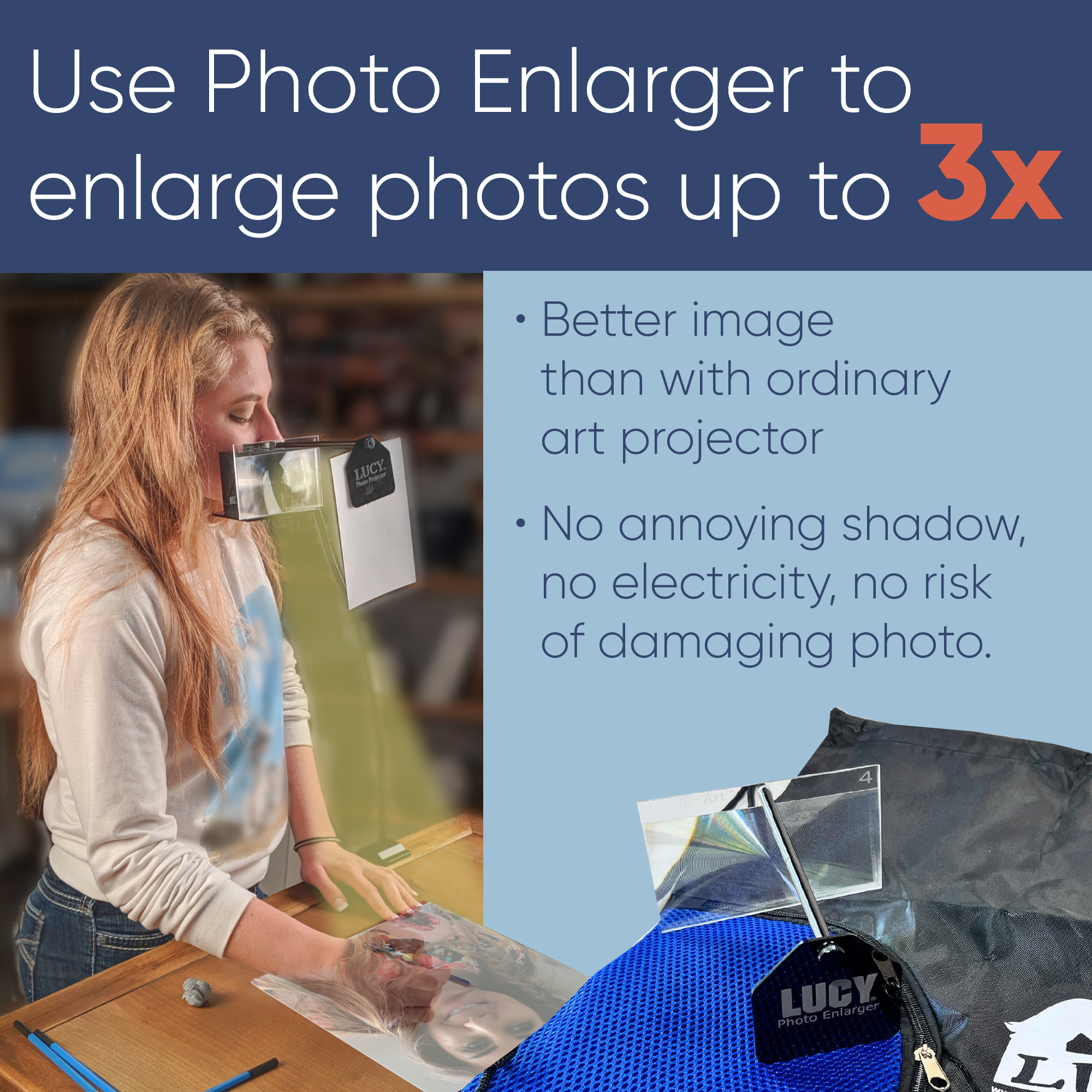 LUCY flex + Photo Enlarger & Bag